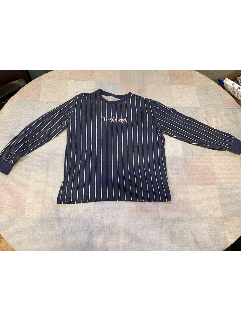 Rue21 Trillest Mens L Blue Striped Long Sleeve Shirt